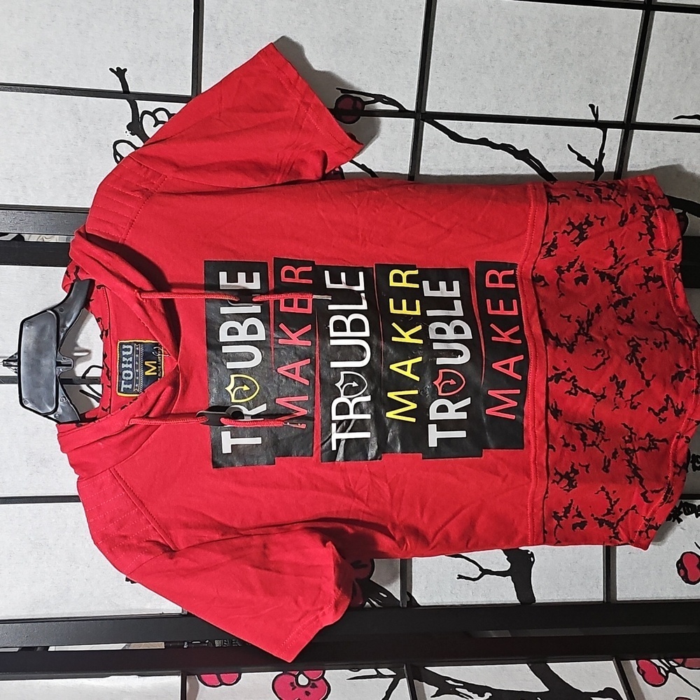 Toku Trouble Maker Size Red Hoodie Size Medium NWT